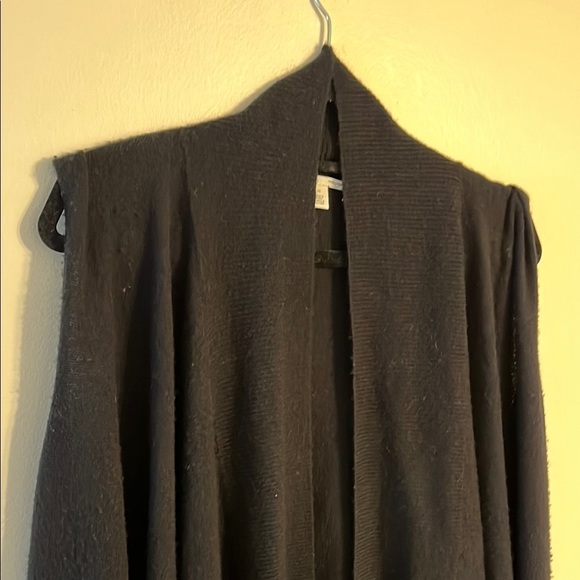 Halogen Cashmere Wool Draped Open Front sleeveless Sweater Vest‎ lagenlook - Picture 3 of 7